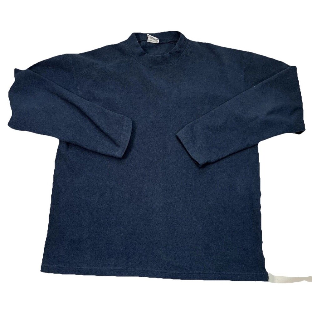 Columbia Mens Glacial Fleece Mock Neck Pullover L Navy Hiking Sweater